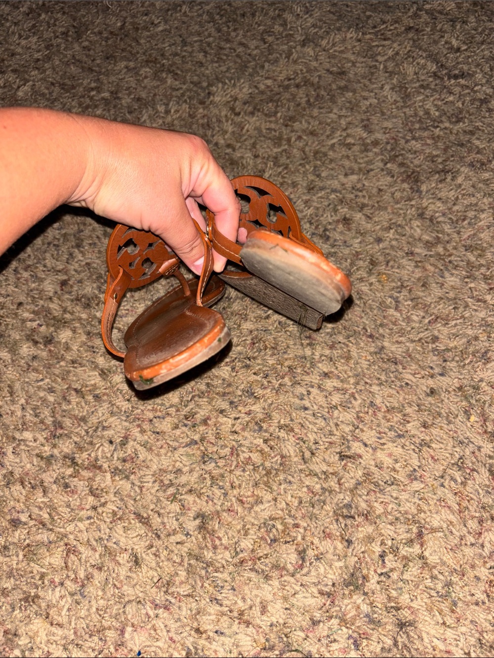 Tory Burch Brown Miller Leather Logo Thong Sandals size 9 - Picture 5 of 9